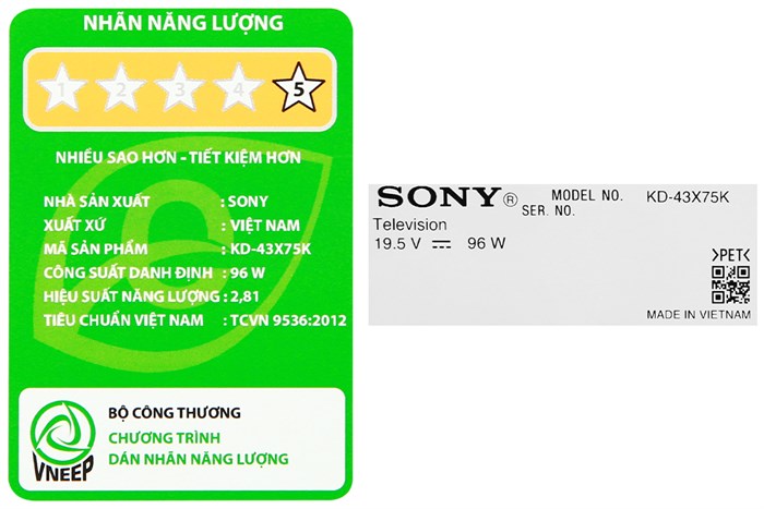 Google Tivi Sony 4K 43 Inch KD-43X75K